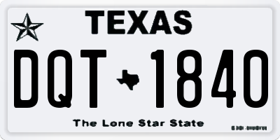 TX license plate DQT1840