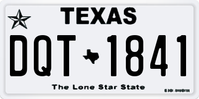 TX license plate DQT1841