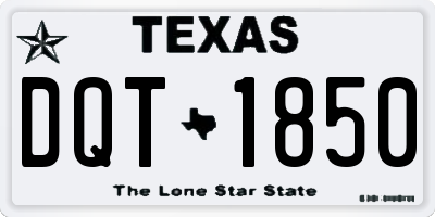 TX license plate DQT1850