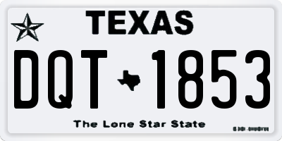 TX license plate DQT1853