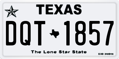TX license plate DQT1857
