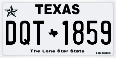 TX license plate DQT1859