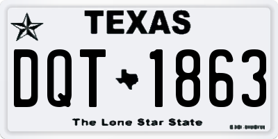 TX license plate DQT1863
