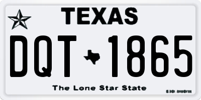 TX license plate DQT1865