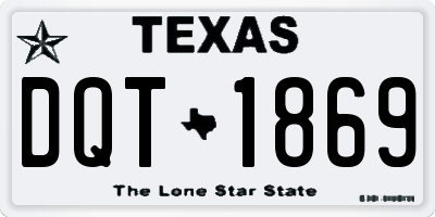 TX license plate DQT1869