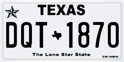 TX license plate DQT1870