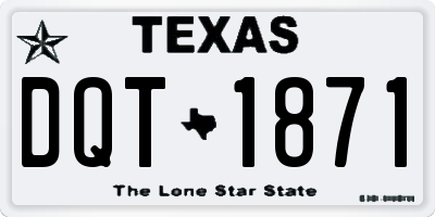TX license plate DQT1871