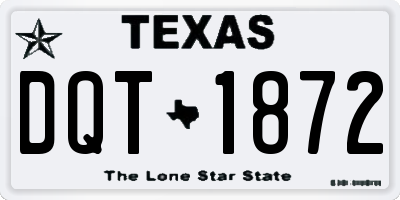 TX license plate DQT1872