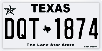 TX license plate DQT1874