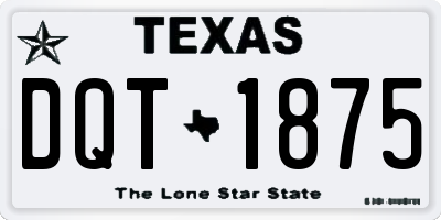 TX license plate DQT1875