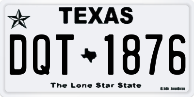 TX license plate DQT1876