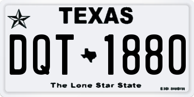 TX license plate DQT1880