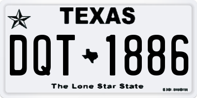 TX license plate DQT1886