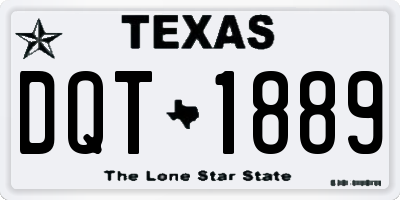 TX license plate DQT1889