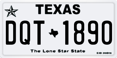 TX license plate DQT1890