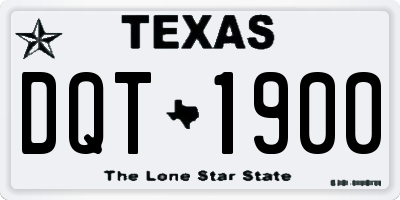 TX license plate DQT1900