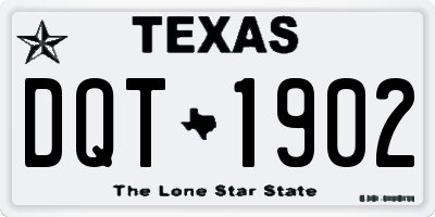 TX license plate DQT1902
