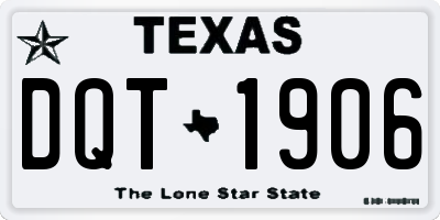 TX license plate DQT1906