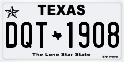 TX license plate DQT1908