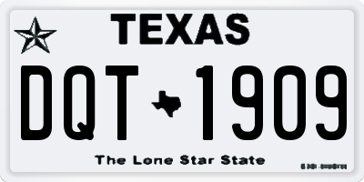 TX license plate DQT1909