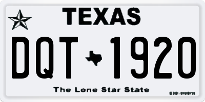 TX license plate DQT1920