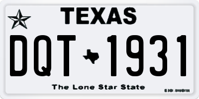 TX license plate DQT1931