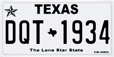 TX license plate DQT1934