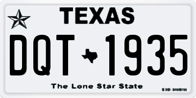 TX license plate DQT1935