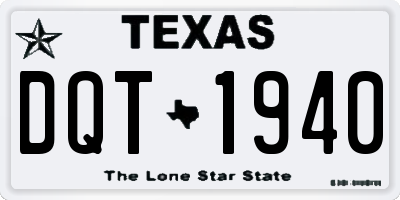 TX license plate DQT1940