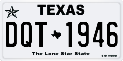 TX license plate DQT1946