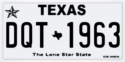 TX license plate DQT1963