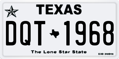 TX license plate DQT1968