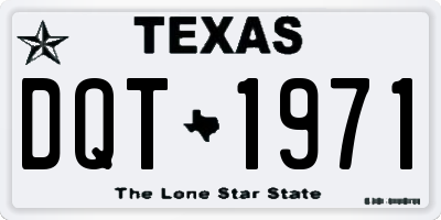 TX license plate DQT1971