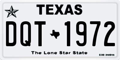 TX license plate DQT1972