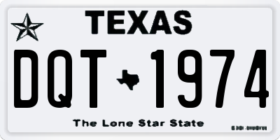 TX license plate DQT1974