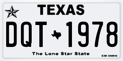 TX license plate DQT1978