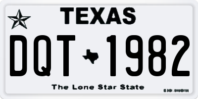 TX license plate DQT1982