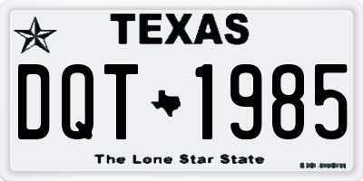 TX license plate DQT1985