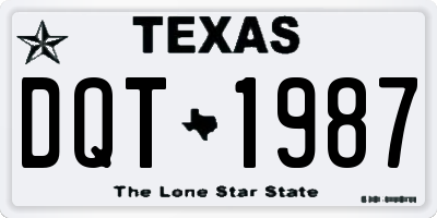 TX license plate DQT1987