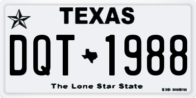 TX license plate DQT1988