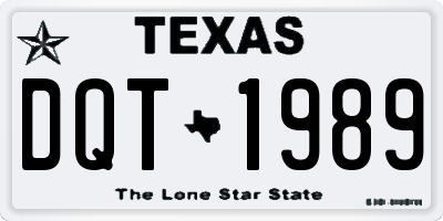TX license plate DQT1989