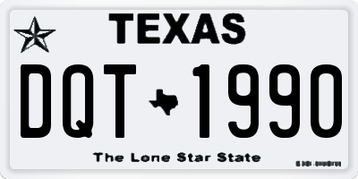 TX license plate DQT1990