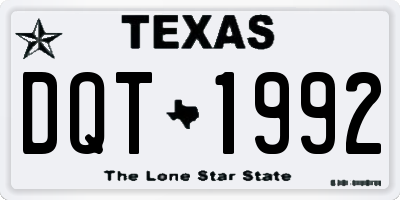 TX license plate DQT1992