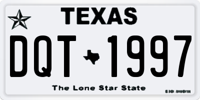 TX license plate DQT1997