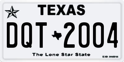 TX license plate DQT2004