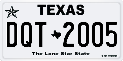 TX license plate DQT2005