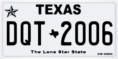 TX license plate DQT2006