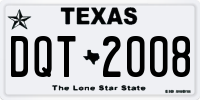 TX license plate DQT2008