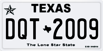 TX license plate DQT2009