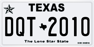 TX license plate DQT2010